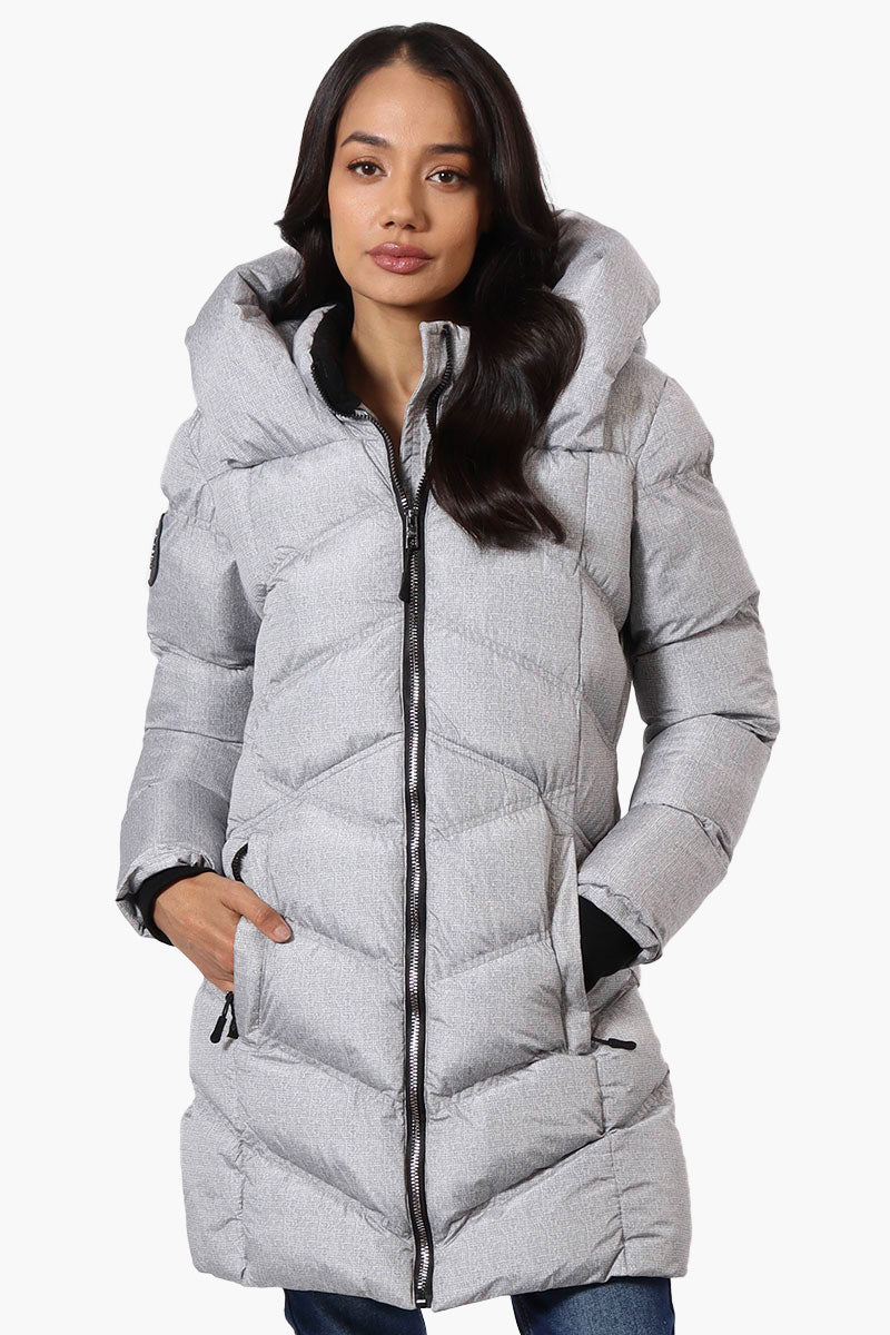 Grey quilted jacket womens deals