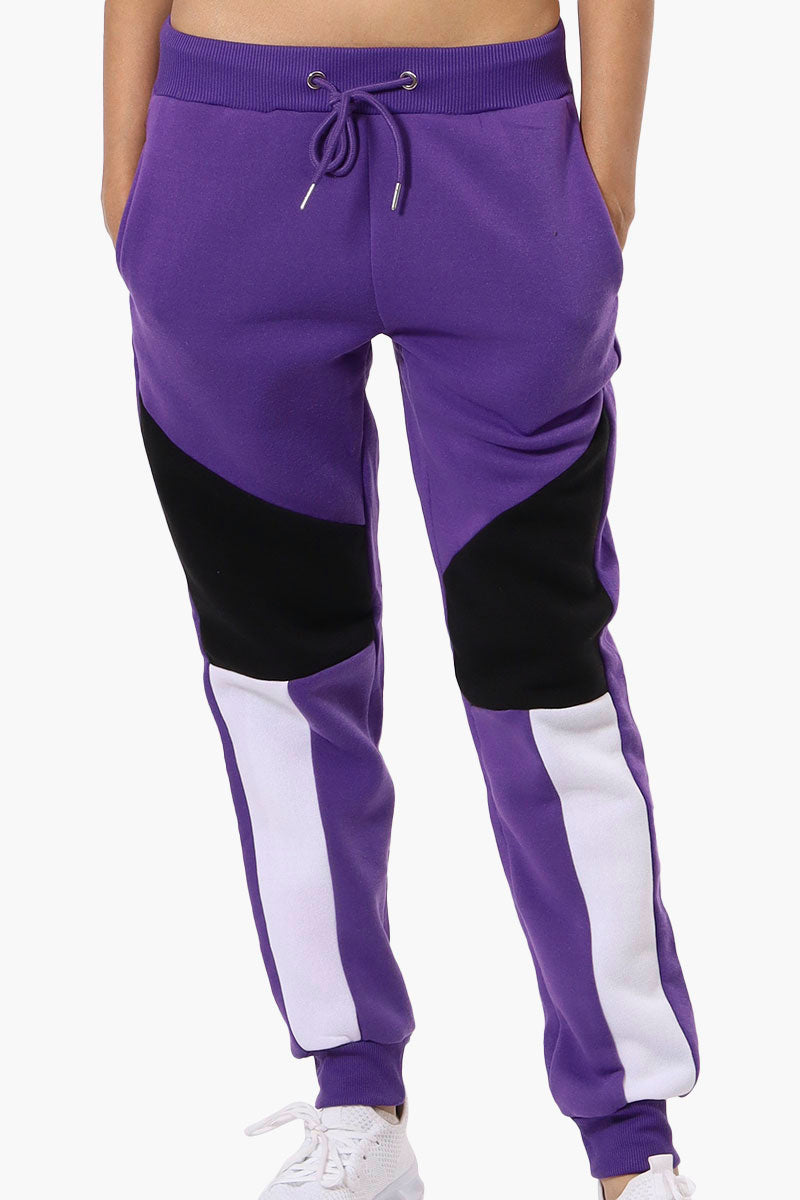 Women s New Look Colour Block Fleece Joggers Purple