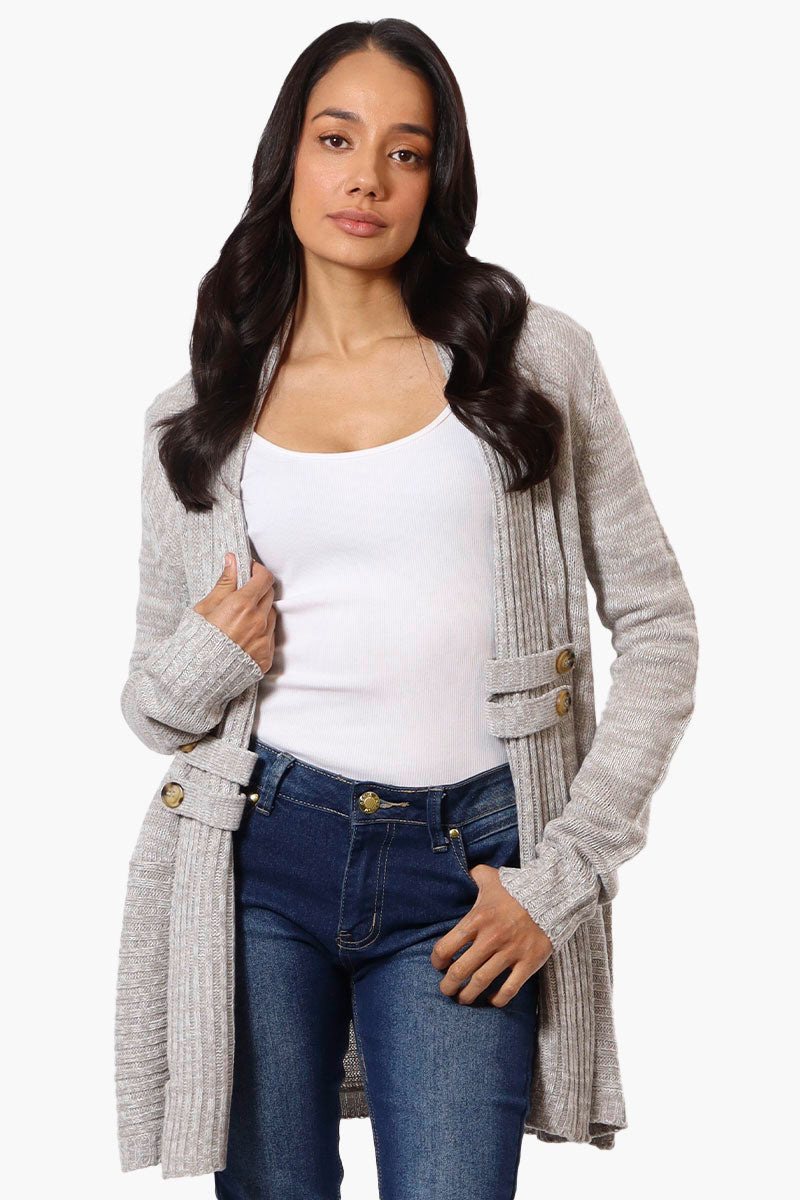 Women s International INC Company Knit Open Wrap Cardigan Stone