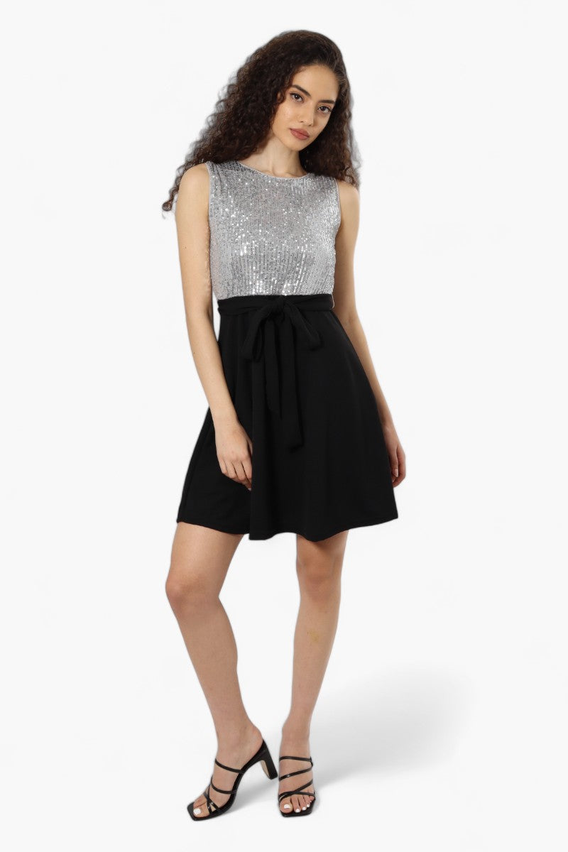 Belted sequin dress hotsell