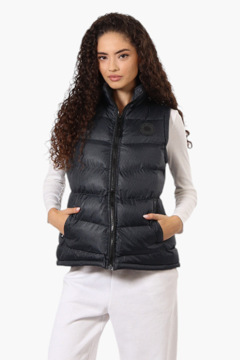 Super Triple Goose Grid Pattern Bubble Vest Black