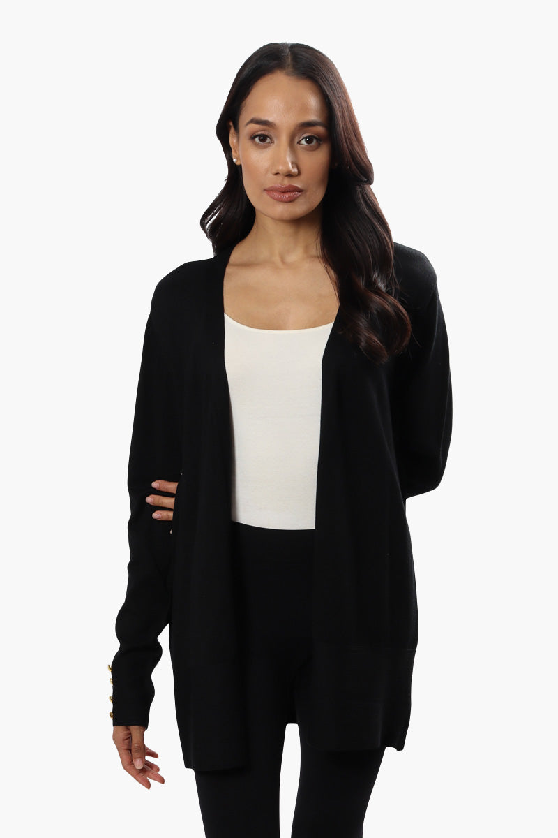 Black open front cardigan hotsell