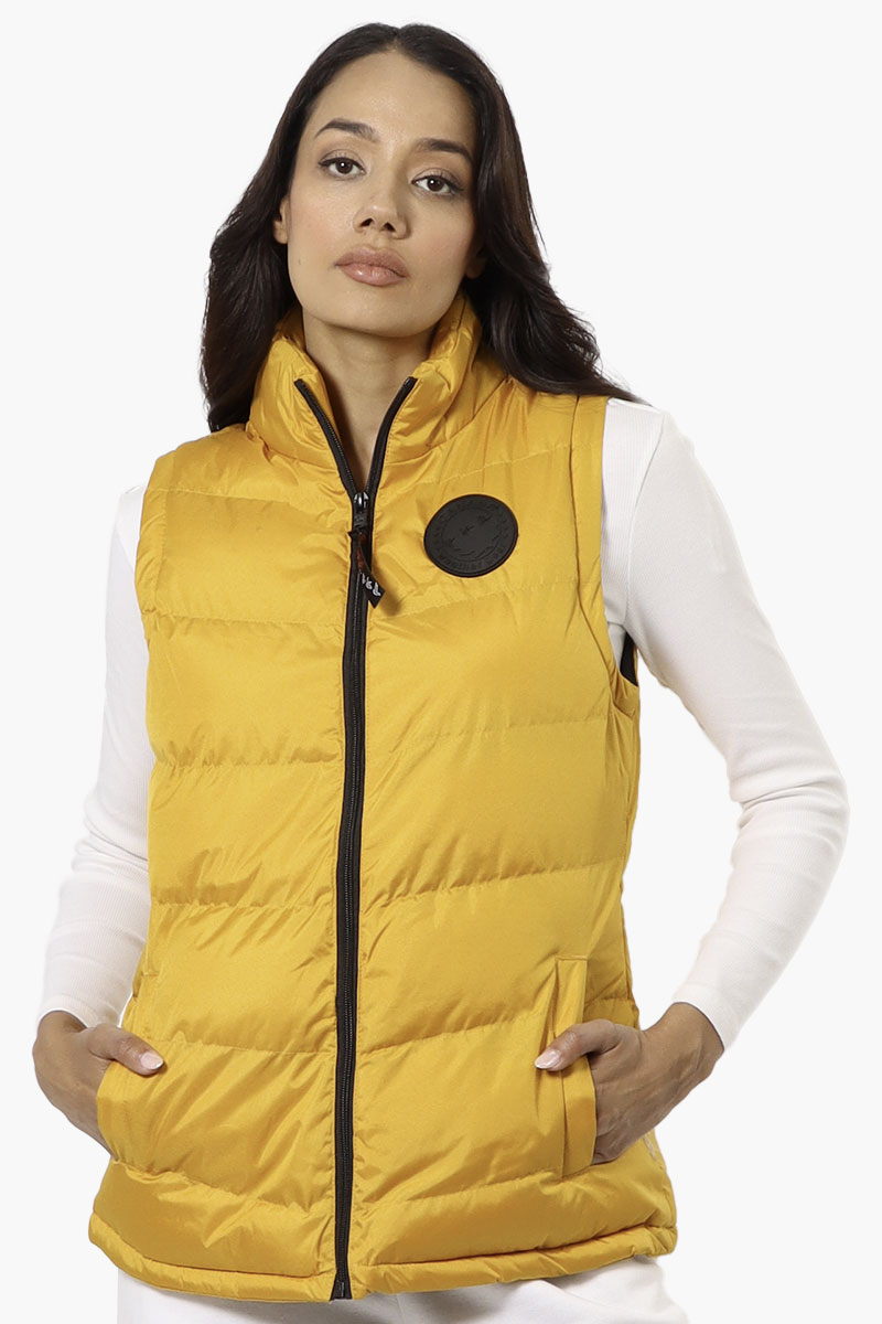 Canada Weather Gear Solid Bubble Vest - Mustard - Womens Vests - Fairweather