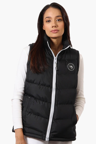 Super Triple Goose Solid Bubble Vest - Black - Womens Vests - Fairweather