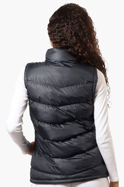 Super Triple Goose Grid Pattern Bubble Vest - Black - Womens Vests - Fairweather