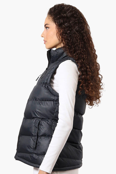 Super Triple Goose Grid Pattern Bubble Vest - Black - Womens Vests - Fairweather