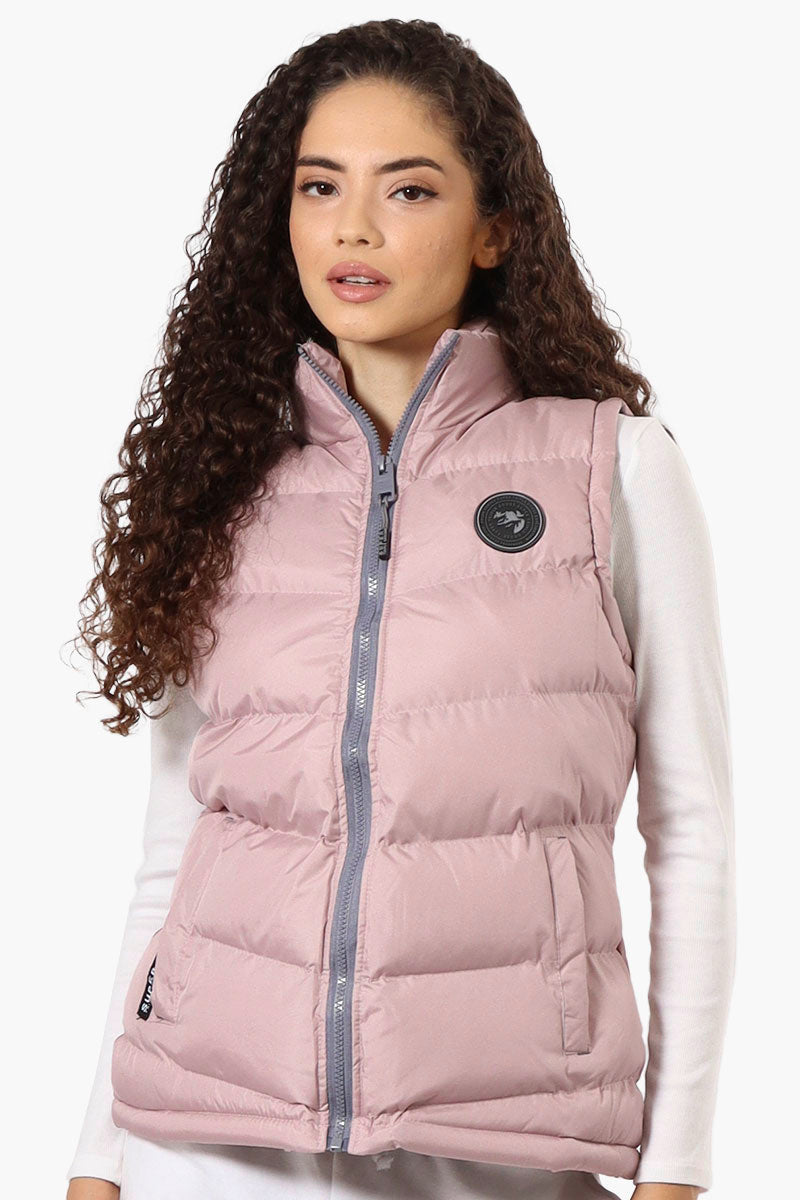 Super Triple Goose Solid Bubble Vest - Pink - Womens Vests - Fairweather