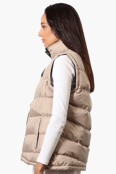 Super Triple Goose Solid Bubble Vest - Beige - Womens Vests - Fairweather