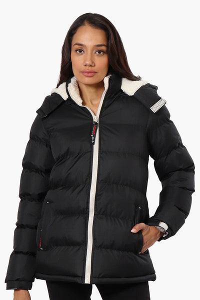 Canada Weather Gear Solid Bubble Bomber Jacket - Black - Womens Bomber Jackets - Fairweather