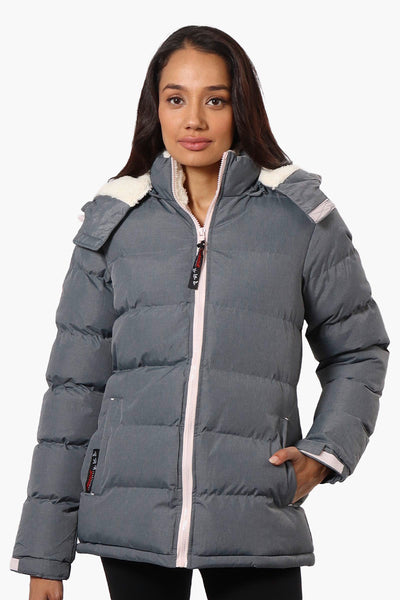 Canada Weather Gear Solid Bubble Bomber Jacket - Grey - Womens Bomber Jackets - Fairweather