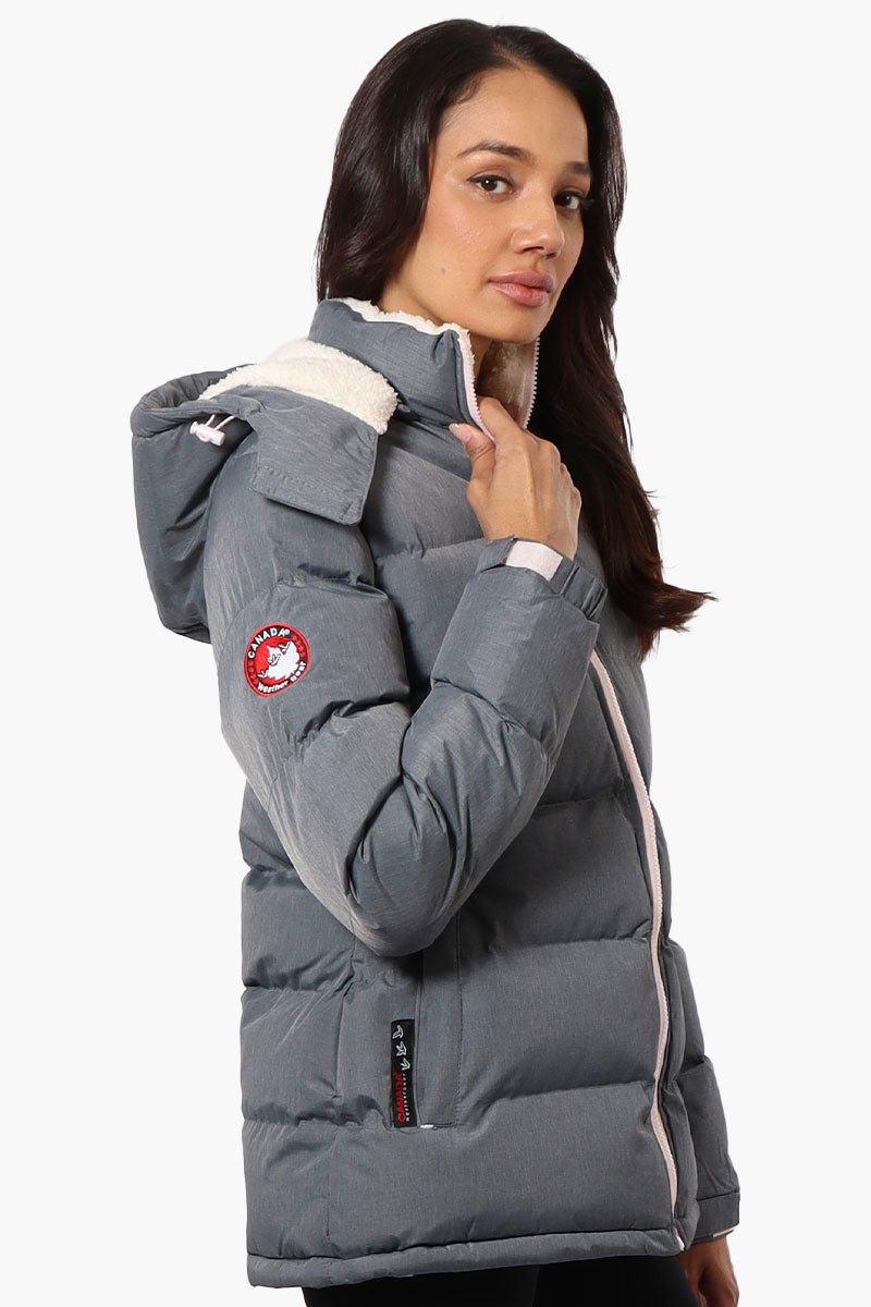 Canada Weather Gear Solid Bubble Bomber Jacket - Grey - Womens Bomber Jackets - Fairweather