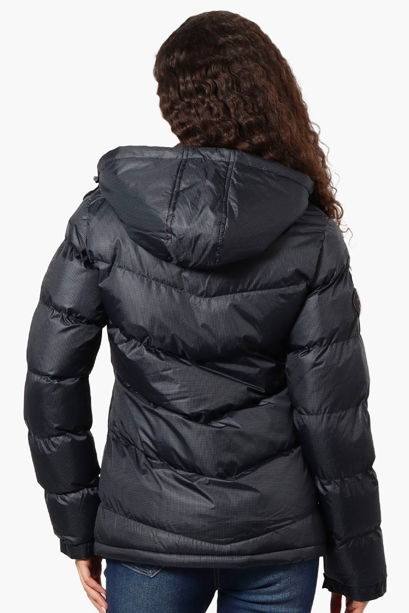 Canada Weather Gear Grid Pattern Bomber Jacket - Black - Womens Bomber Jackets - Fairweather