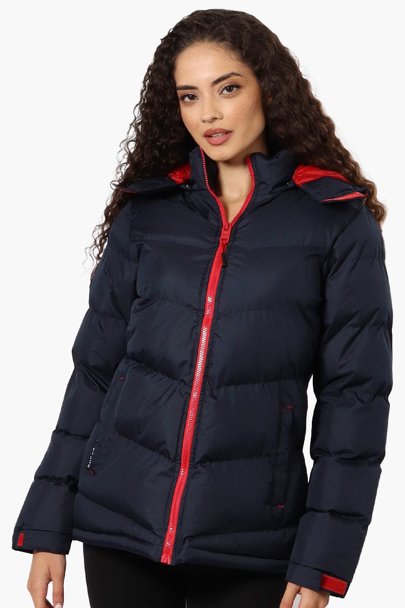 Canada Weather Gear Solid Bubble Bomber Jacket - Navy - Womens Bomber Jackets - Fairweather