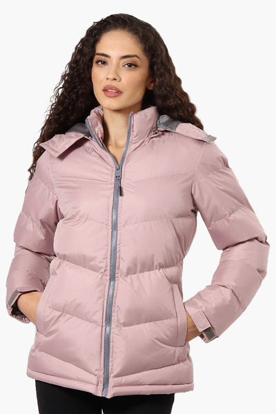 Canada Weather Gear Solid Bubble Bomber Jacket - Pink - Womens Bomber Jackets - Fairweather