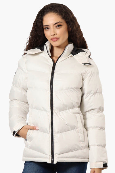 Canada Weather Gear Solid Bubble Bomber Jacket - White - Womens Bomber Jackets - Fairweather