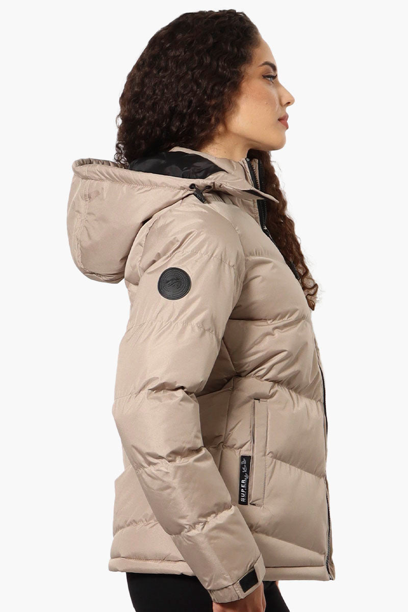 Canada Weather Gear Solid Bubble Bomber Jacket - Taupe - Womens Bomber Jackets - Fairweather