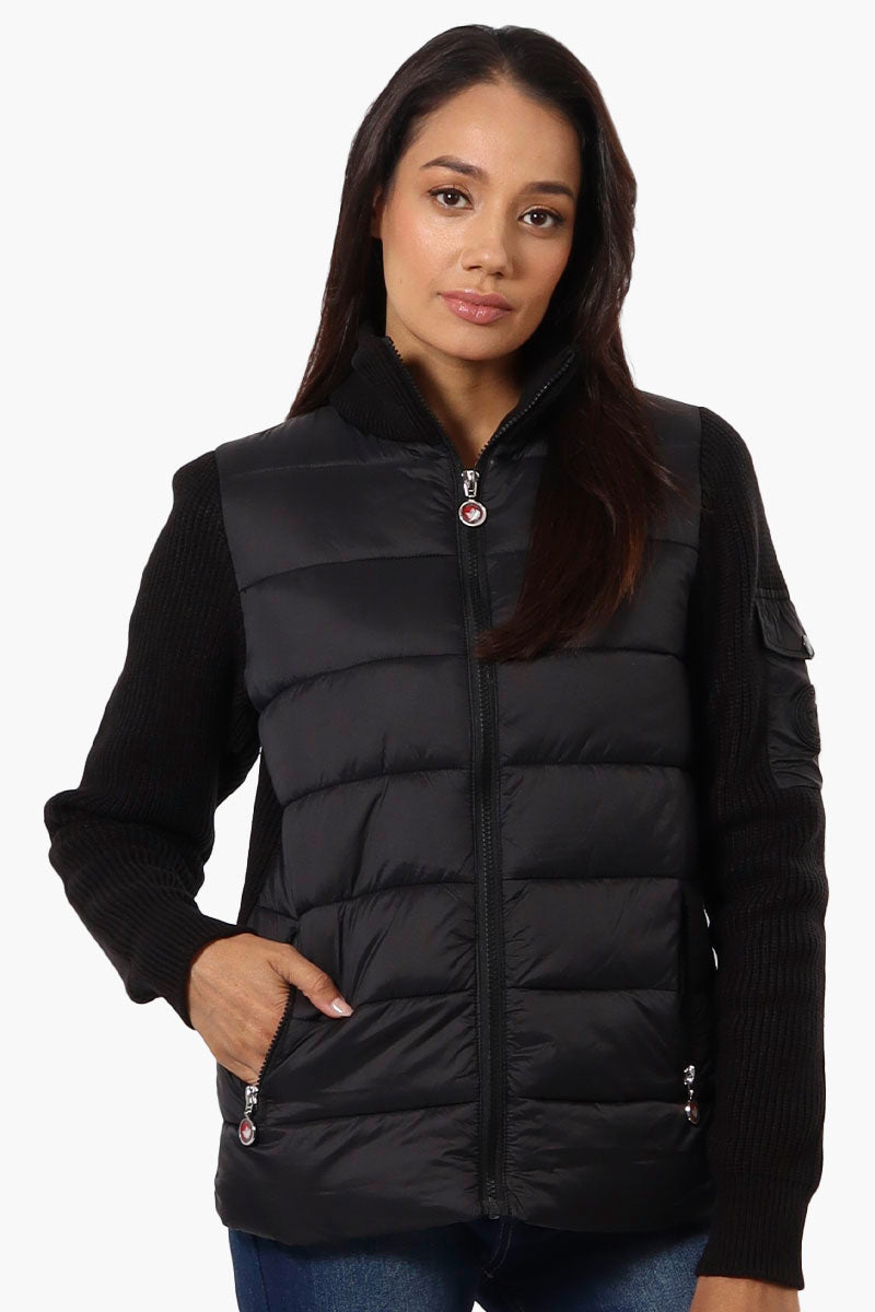 Canada Weather Gear Sweater Knit Polyfill Lightweight Jacket - Black - Womens Lightweight Jackets - Fairweather