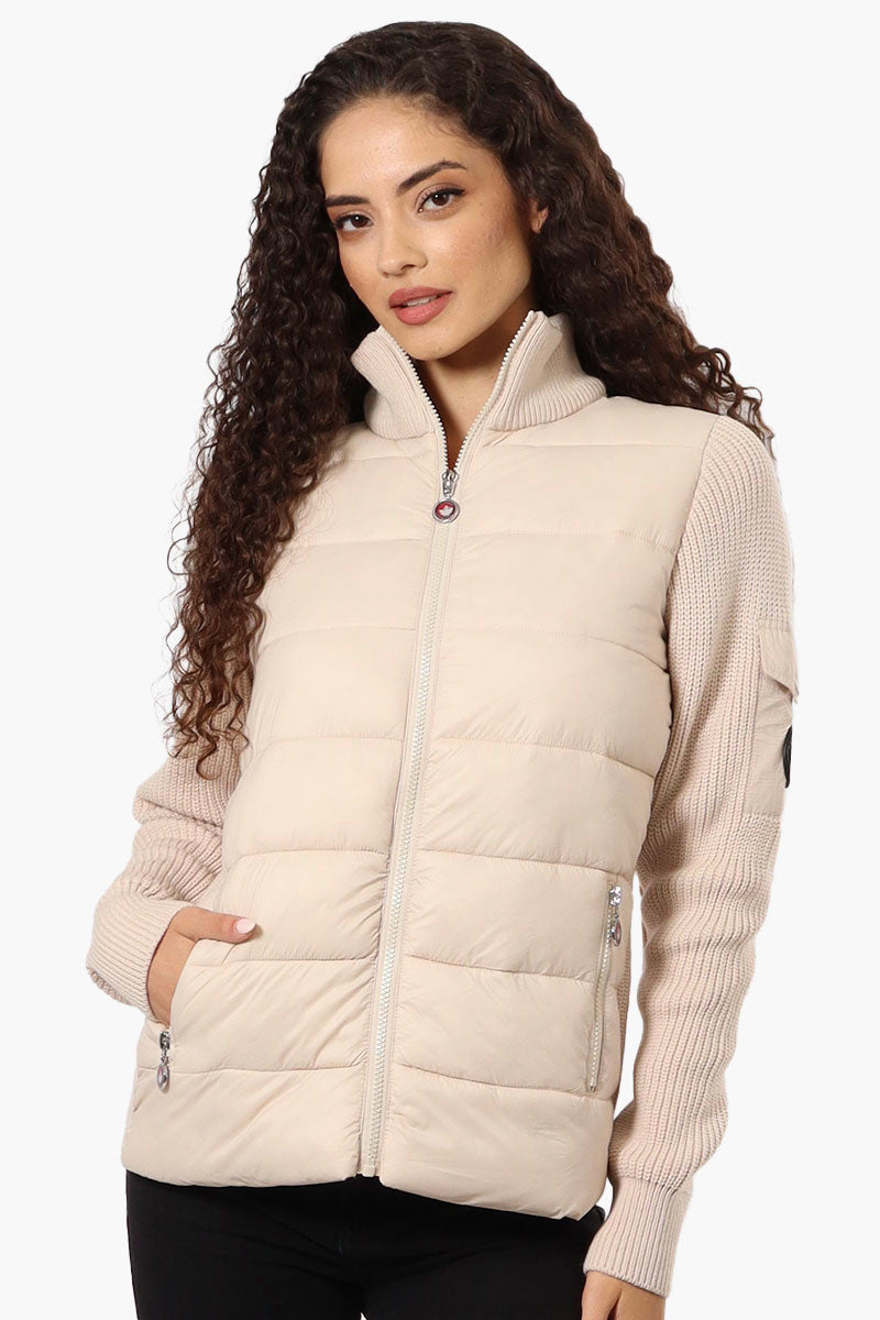 Canada Weather Gear Sweater Knit Polyfill Lightweight Jacket - Cream - Womens Lightweight Jackets - Fairweather