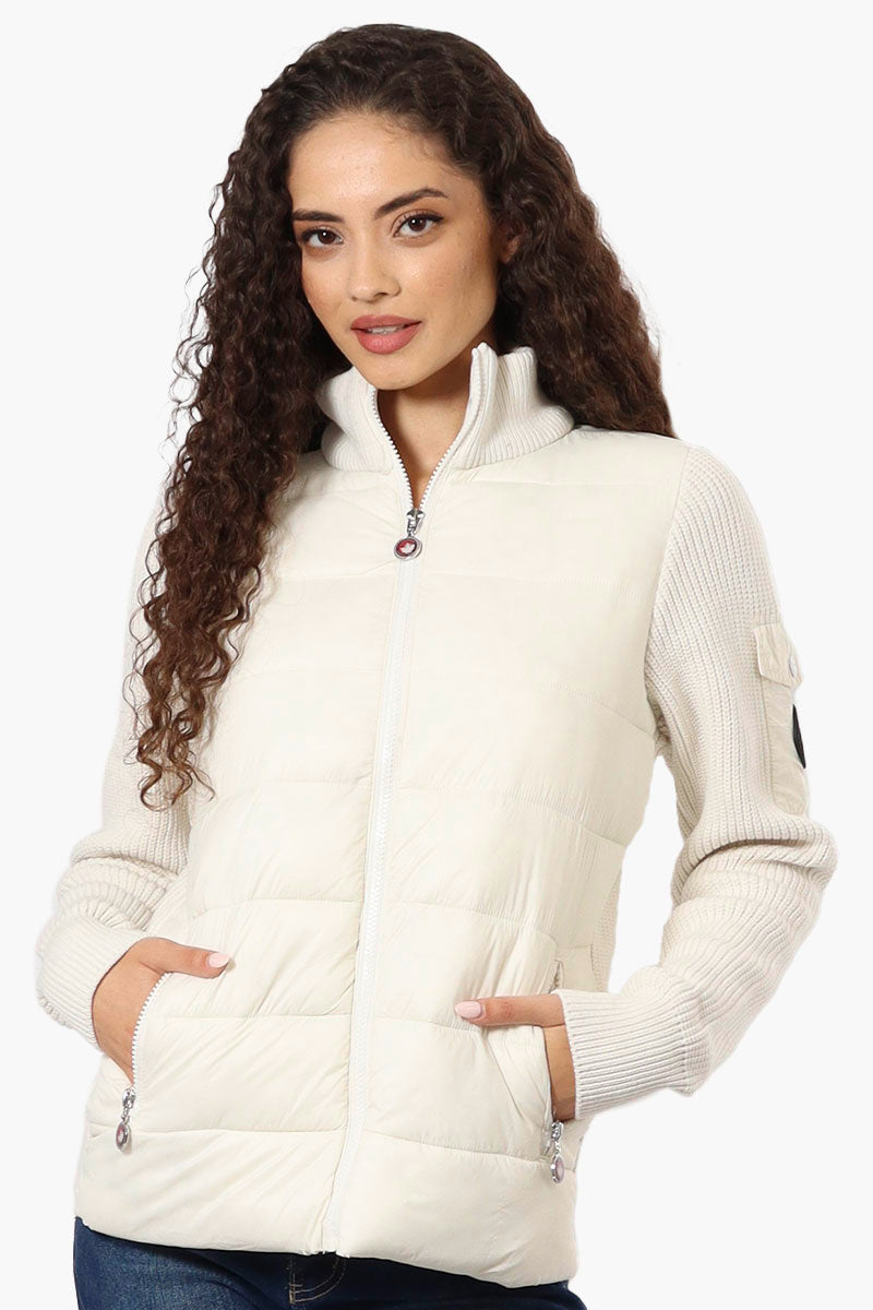 Canada Weather Gear Sweater Knit Polyfill Lightweight Jacket - White - Womens Lightweight Jackets - Fairweather