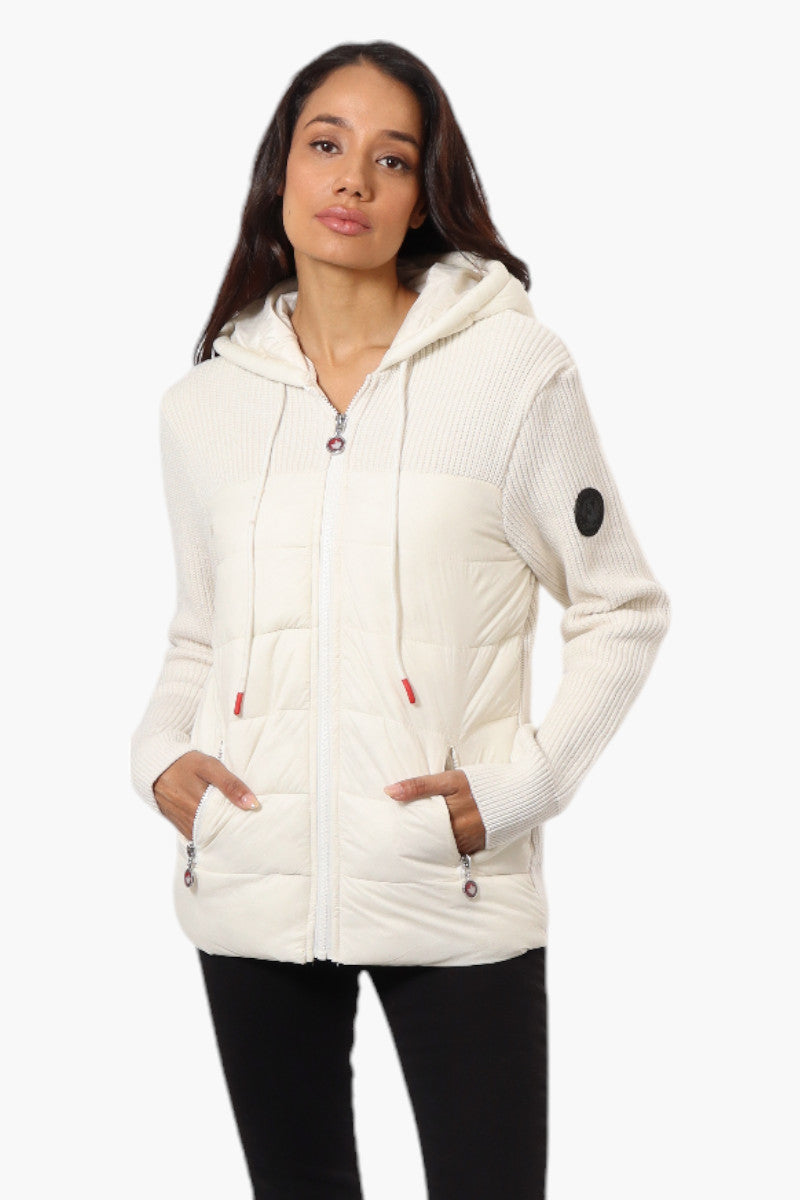 Canada Weather Gear Sweater Knit Polyfill Lightweight Jacket - White - Womens Lightweight Jackets - Fairweather