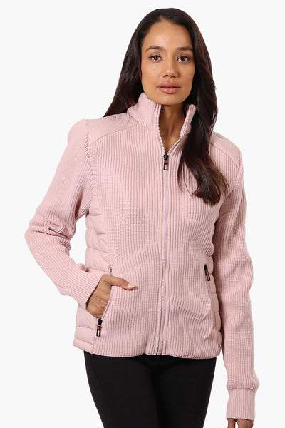 Canada Weather Gear Sweater Knit Zip Up Lightweight Jacket - Pink - Womens Lightweight Jackets - Fairweather