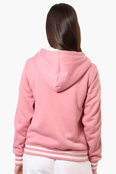 Canada Weather Gear Hooded Sherpa Lined Lightweight Jacket - Pink - Womens Lightweight Jackets - Fairweather