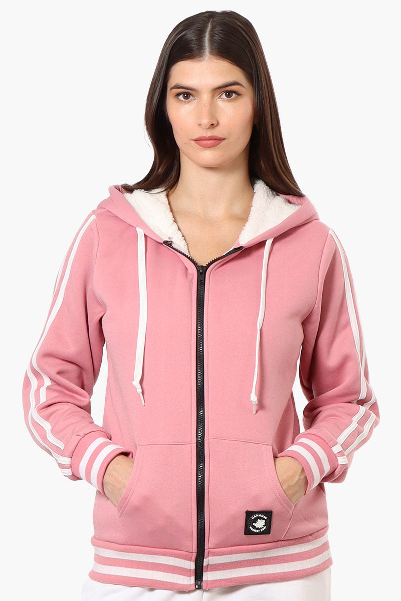 Canada Weather Gear Hooded Sherpa Lined Lightweight Jacket - Pink - Womens Lightweight Jackets - Fairweather