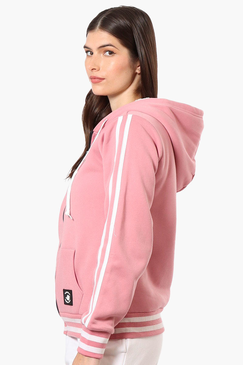 Canada Weather Gear Hooded Sherpa Lined Lightweight Jacket - Pink - Womens Lightweight Jackets - Fairweather