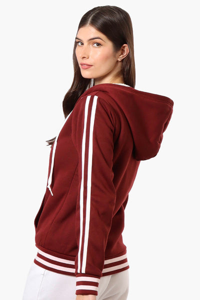 Canada Weather Gear Hooded Sherpa Lined Lightweight Jacket - Burgundy - Womens Lightweight Jackets - Fairweather