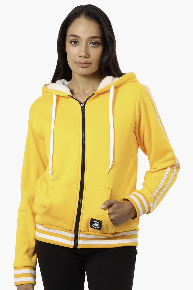 Canada Weather Gear Hooded Sherpa Lined Lightweight Jacket - Yellow - Womens Lightweight Jackets - Fairweather