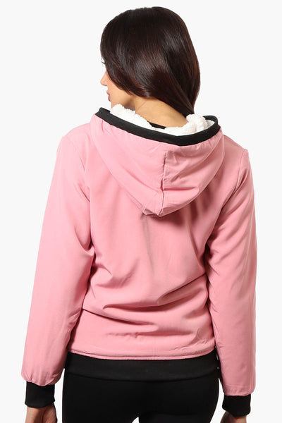 Fahrenheit Hooded Fleece Lined Windbreaker Lightweight Jacket - Pink - Womens Lightweight Jackets - Fairweather