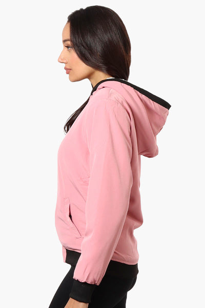 Fahrenheit Hooded Fleece Lined Windbreaker Lightweight Jacket - Pink - Womens Lightweight Jackets - Fairweather