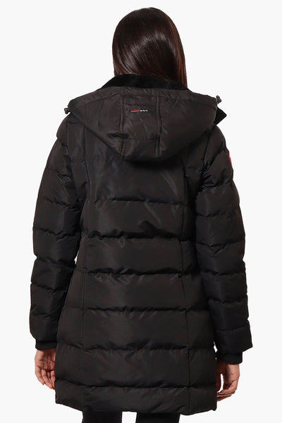 Canada Weather Gear 3/4 Length Bubble Parka Jacket - Black - Womens Parka Jackets - Fairweather