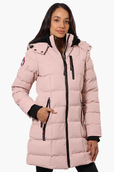 Canada Weather Gear 3/4 Length Bubble Parka Jacket - Pink - Womens Parka Jackets - Fairweather