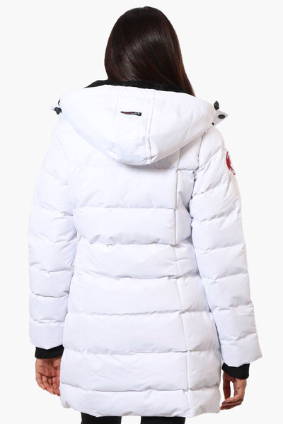 Canada Weather Gear 3/4 Length Bubble Parka Jacket - White - Womens Parka Jackets - Fairweather