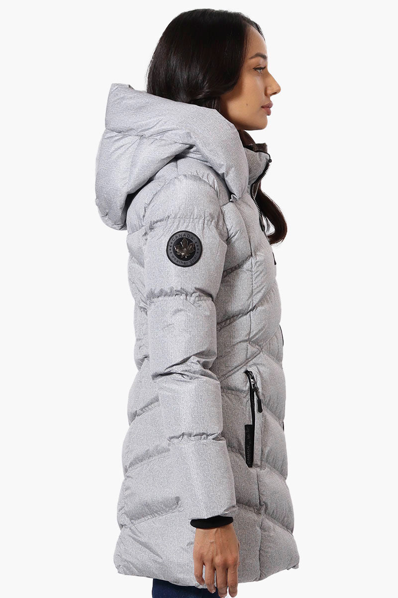 Canada Weather Gear Chevron Quilted Puffer Parka Jacket - Grey - Womens Parka Jackets - Fairweather