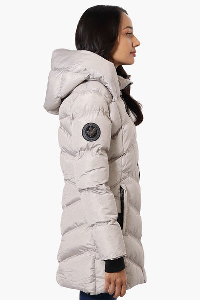 Canada Weather Gear Chevron Quilted Puffer Parka Jacket - Stone - Womens Parka Jackets - Fairweather