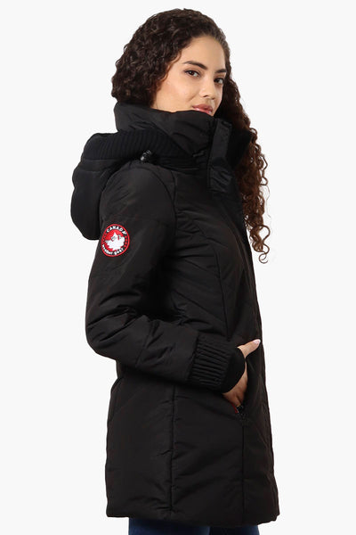 Canada Weather Gear Chevron Quilted Parka Jacket - Black - Womens Parka Jackets - Fairweather