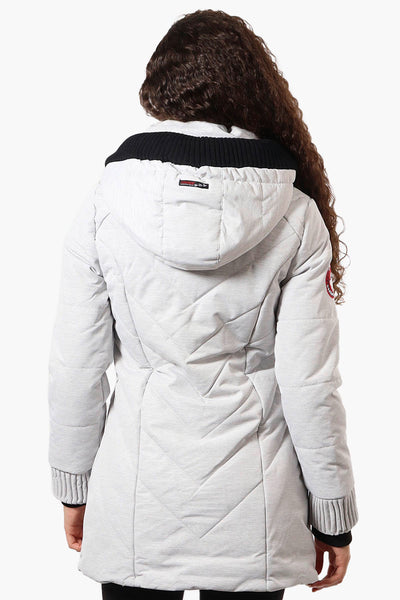 Canada Weather Gear Chevron Quilted Parka Jacket - White - Womens Parka Jackets - Fairweather