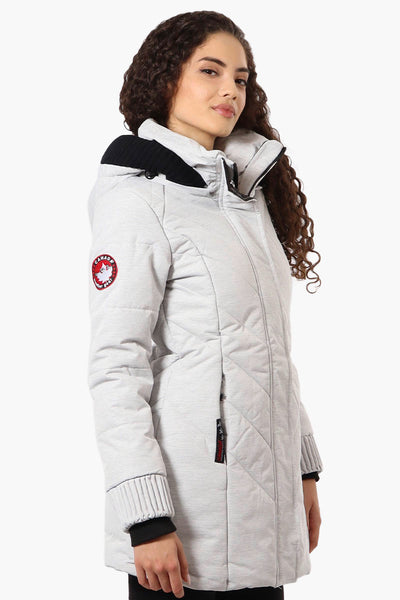 Canada Weather Gear Chevron Quilted Parka Jacket - White - Womens Parka Jackets - Fairweather