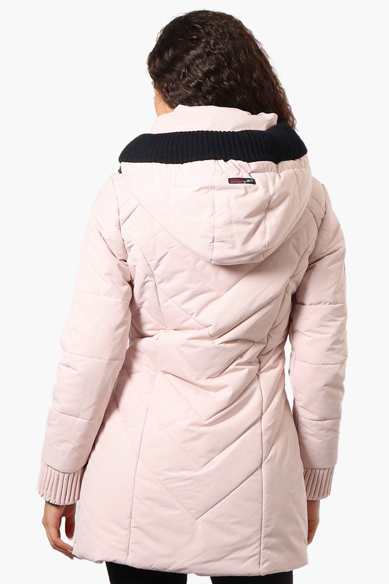 Canada Weather Gear Chevron Quilted Parka Jacket - Pink - Womens Parka Jackets - Fairweather