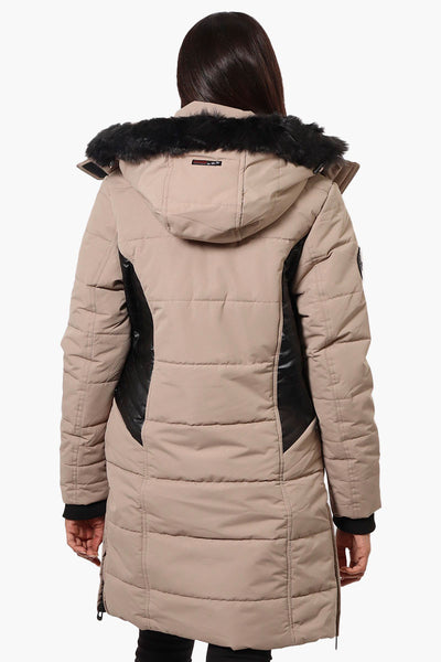 Canada Weather Gear Vegan Leather Insert Parka Jacket - Beige - Womens Parka Jackets - Fairweather