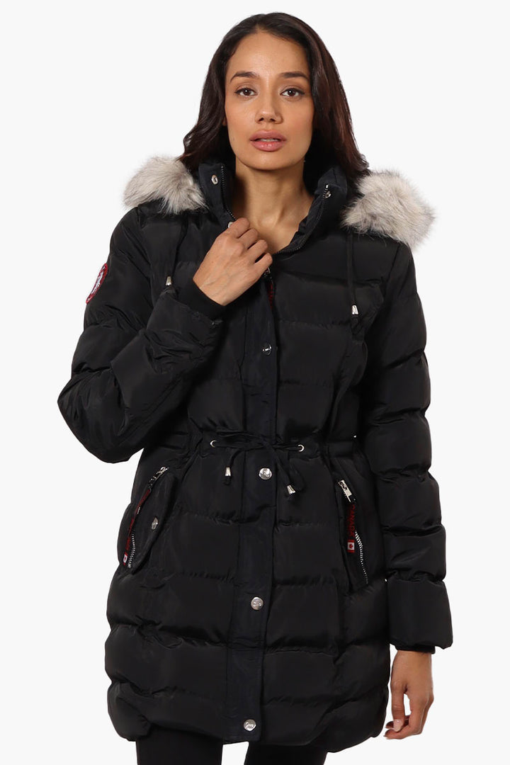 Grey parka with fur hood on sale