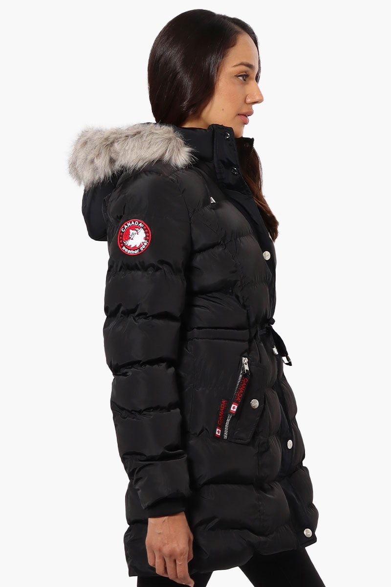 Black women's parka fur hood on sale