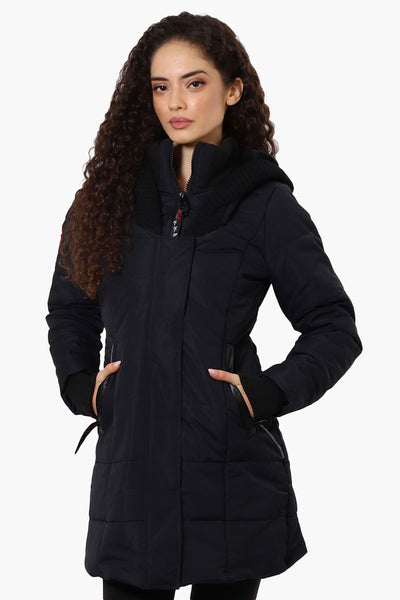 Canada Weather Gear Faux Fur Lined Hood Parka Jacket - Navy - Womens Parka Jackets - Fairweather