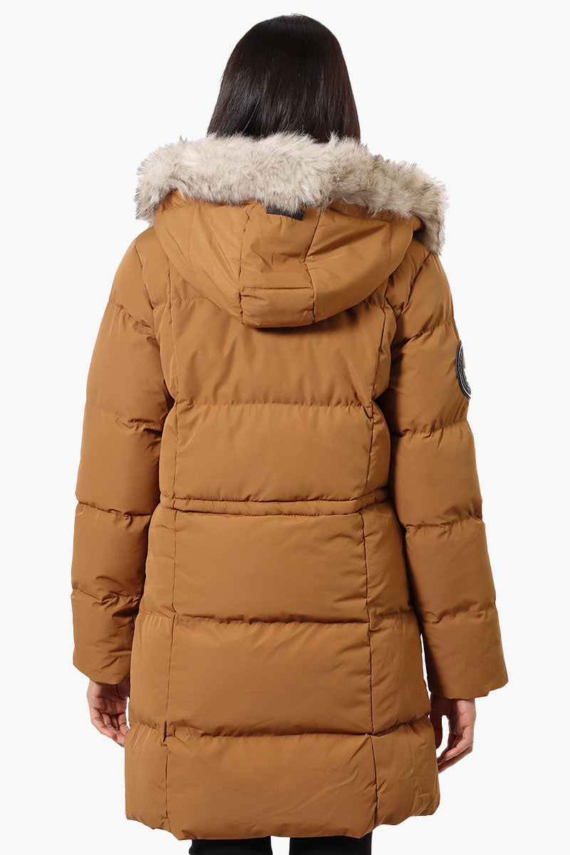 Canada Weather Gear 3/4 Length Puffer Parka Jacket - Camel - Womens Parka Jackets - Fairweather