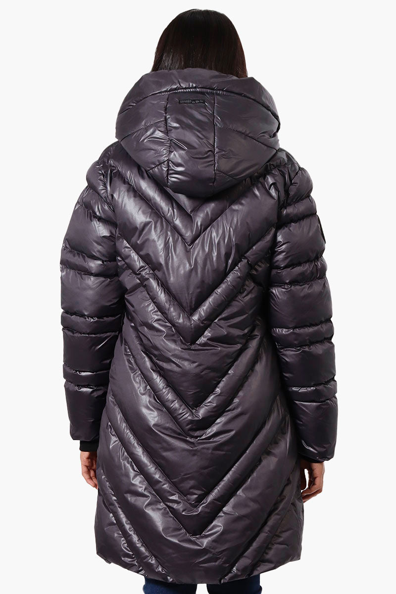 Canada Weather Gear Long Chevron Quilted Parka Jacket - Grey - Womens Parka Jackets - Fairweather