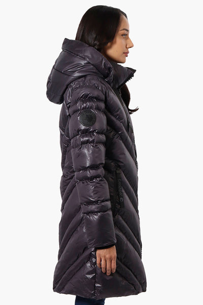 Canada Weather Gear Long Chevron Quilted Parka Jacket - Grey - Womens Parka Jackets - Fairweather