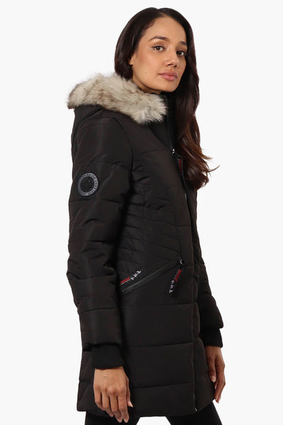 Canada Weather Gear Vegan Fur Hood Puffer Parka Jacket - Black - Womens Parka Jackets - Fairweather