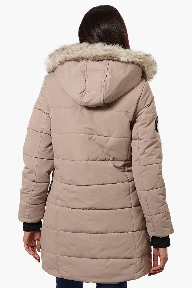 Canada Weather Gear Vegan Fur Hood Puffer Parka Jacket - Beige - Womens Parka Jackets - Fairweather